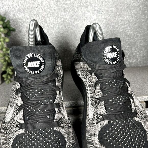 Nike Free Rn Flyknit 2018 Moon Particle Black Sneakers Shoes Size 7.5 - Picture 8 of 8